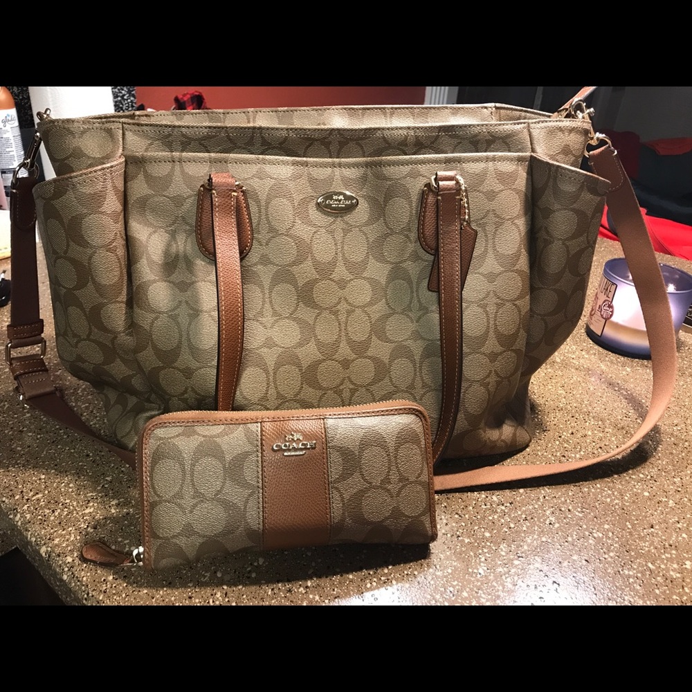 Coach diaper bag and wallet
